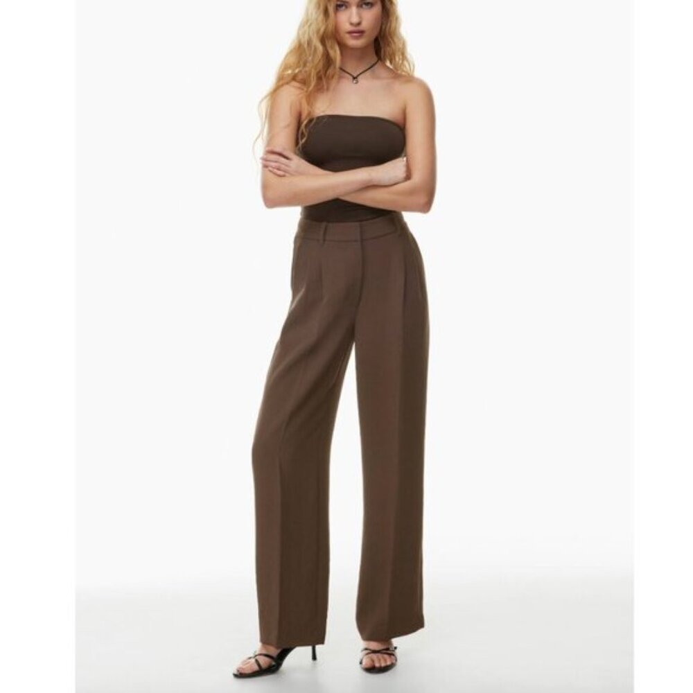 NEW JB Julie Brown NYC High Rise Pants Brown Wide Leg size 2 - Picture 1 of 5